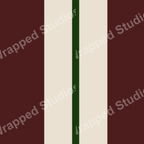 Simple stripe pattern in burgundy, cream, and dark green.