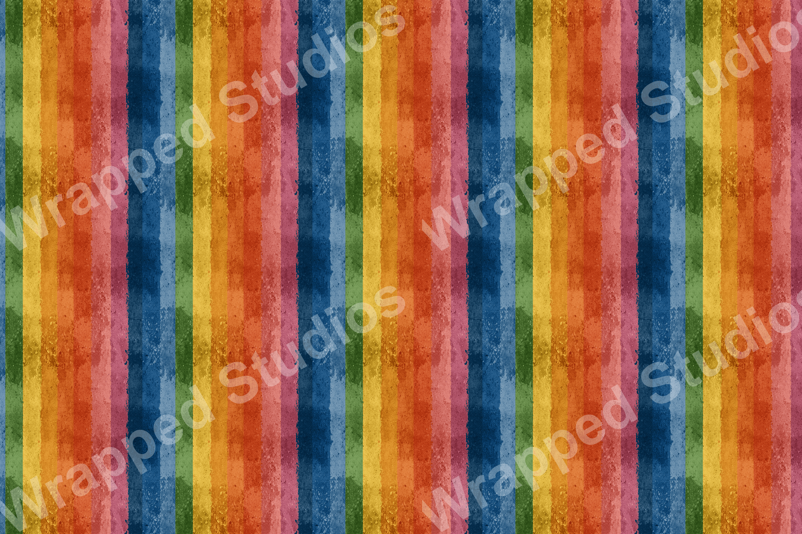 Colorful vertical stripe pattern in watercolor texture with rainbow hues.