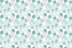 Seamless balloon pattern in shades of teal, white, and light peach for a playful aesthetic.
