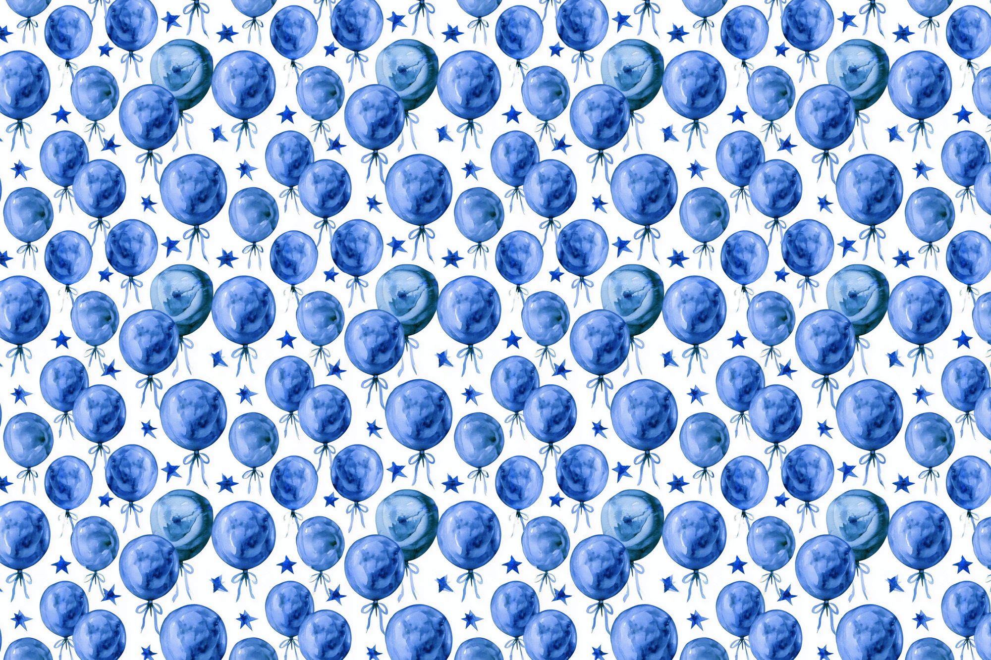 Birthday Blues: Blue Balloon Wrapping Paper