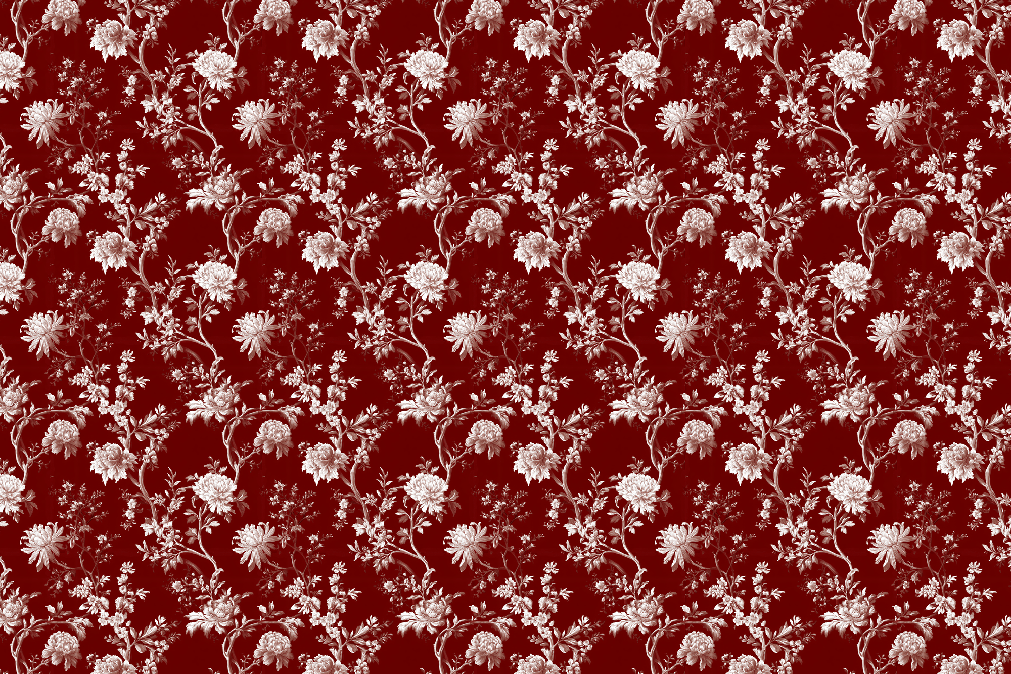 Crimson Chinoiserie: Vintage Floral Gift Wrap
