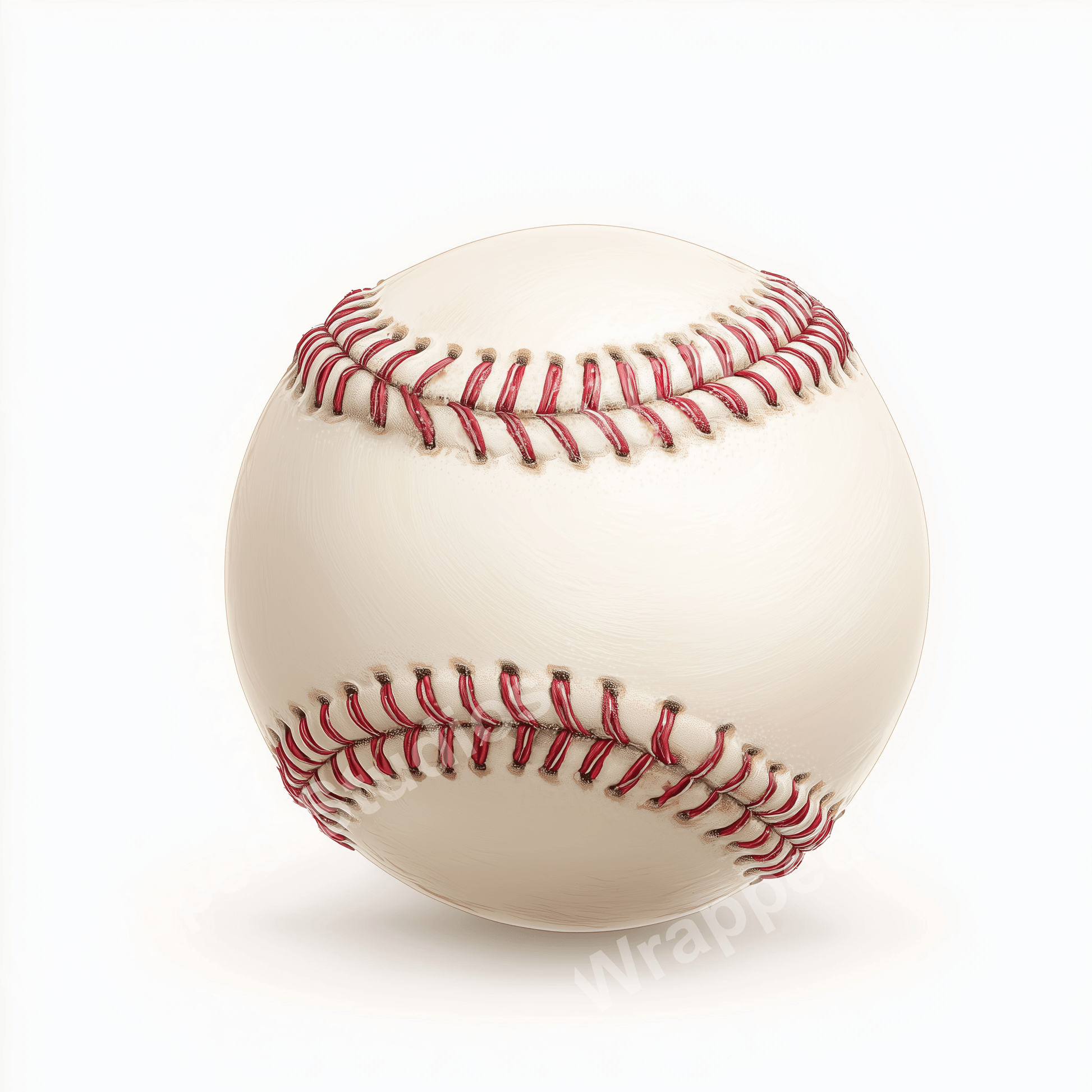 Seamless baseball pattern with red stitching on off-white material creates a sporty design.