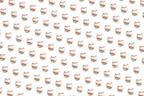 Seamless pattern of baseballs with red stitching on a white background.