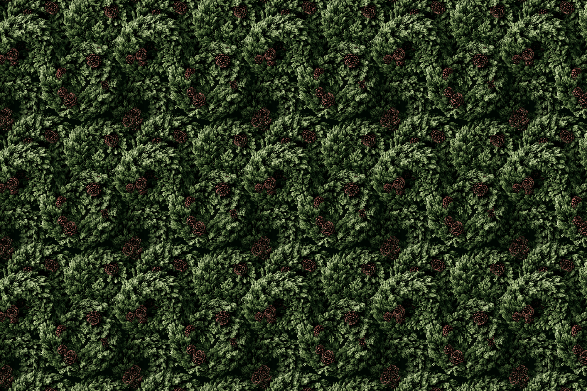 Winter Wreaths: Evergreen Christmas Wrapping Paper