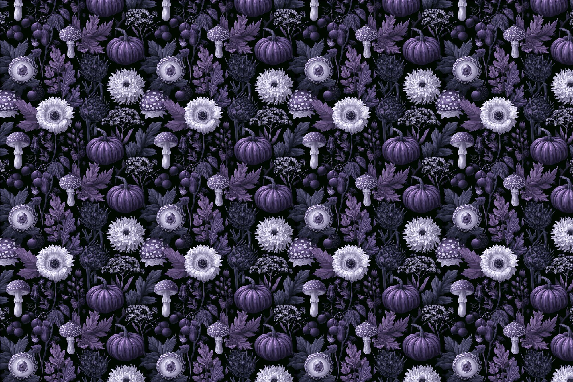 Gothic Garden: Dark Botanical Wrapping Paper