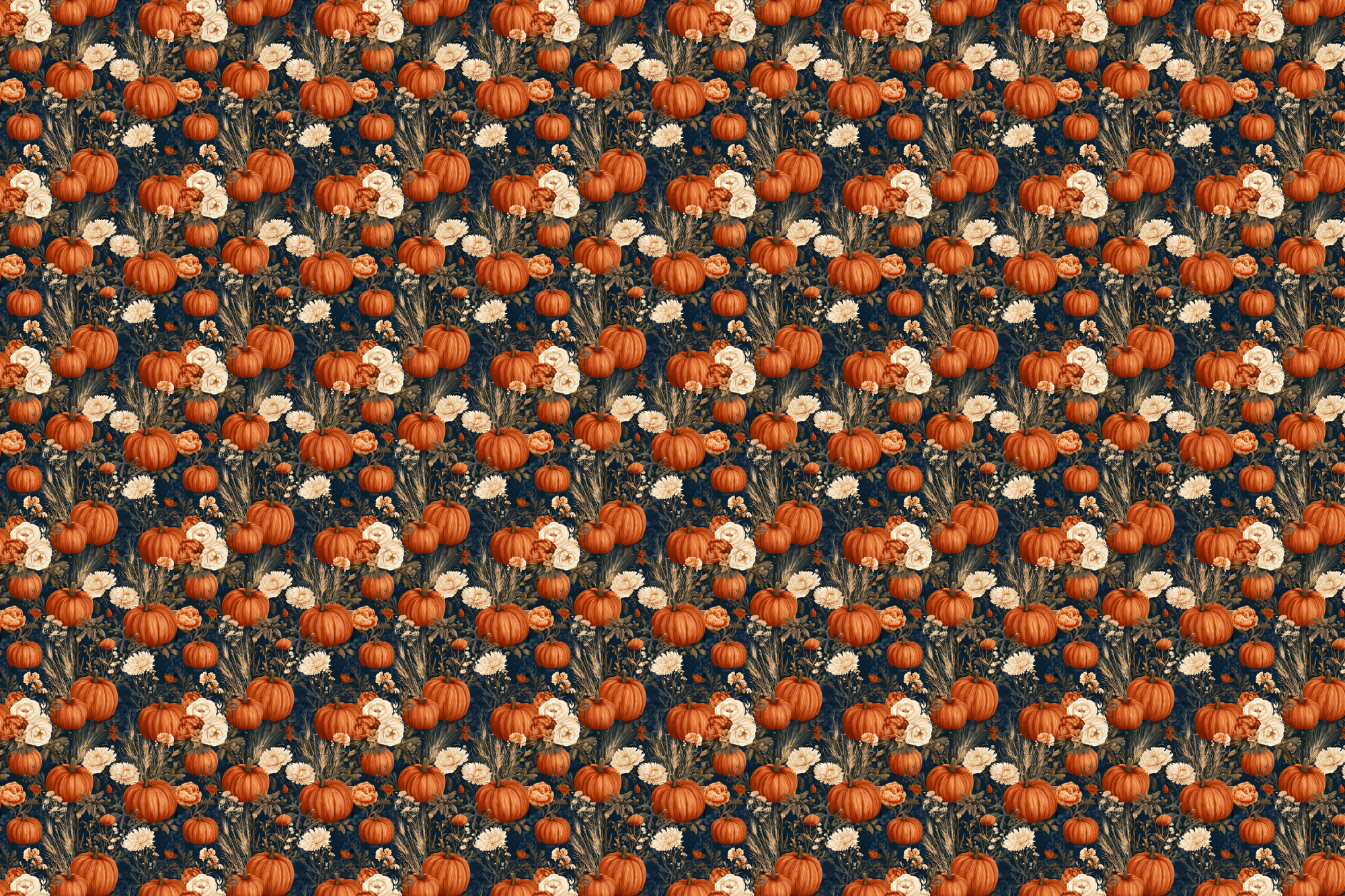 Bountiful Botanicals: Autumn Pumpkin Wrapping Paper