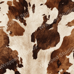 Cream and brown blotches create a cowhide-inspired seamless pattern.