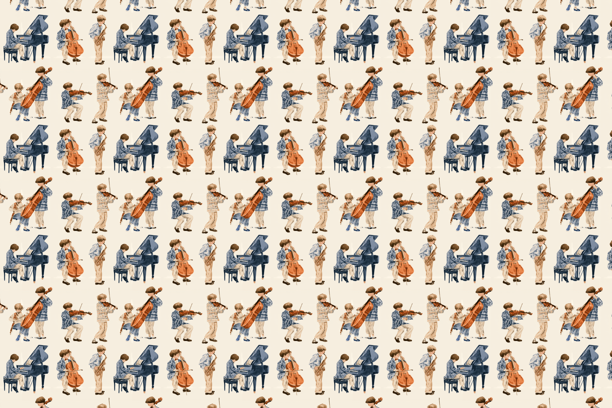 Melodic Maestros: Children Playing Music Wrapping Paper