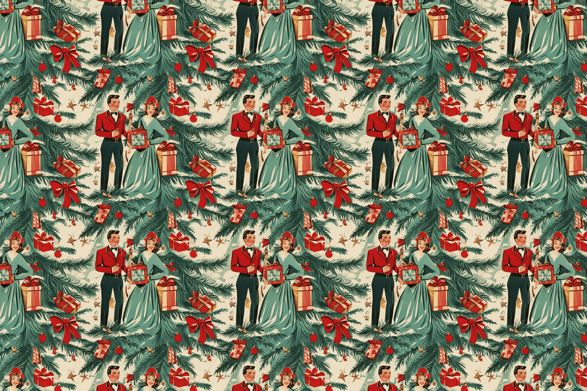 Nuclear Holiday: Retro Christmas Wrapping Paper