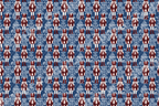 Vintage Christmas nutcracker pattern with burgundy soldiers on a navy blue damask background.