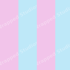 Classic pastel pink and light blue vertical stripe pattern with a minimalist geometric design.