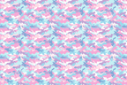 Seamless abstract pattern with light blue, pink, lavender, and white amoeba shapes.