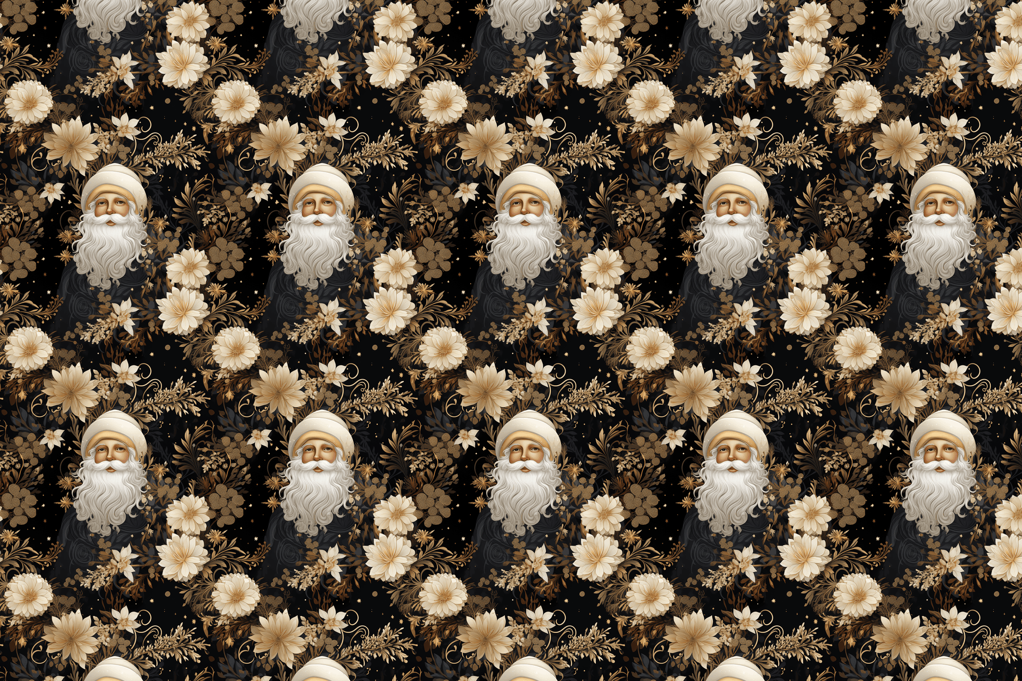 Elegant Kringle: Vintage Santa Wrapping Paper
