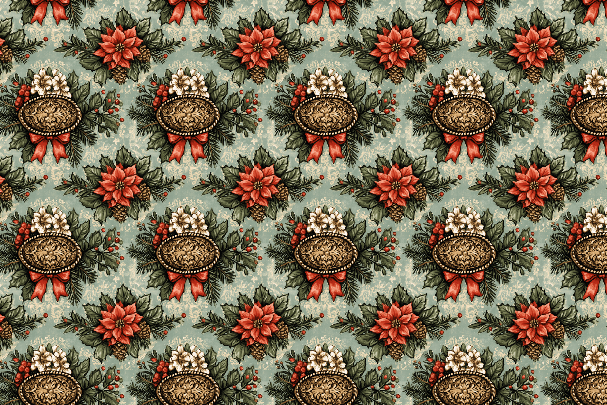 Rodeo Christmas: Belt Buckle Wrapping Paper