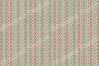 Mid-century modern geometric pattern with rows of coral, pink, and cream ovals on a teal background.