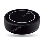 Sleek minimalist pattern of concentric circles in black and silver.