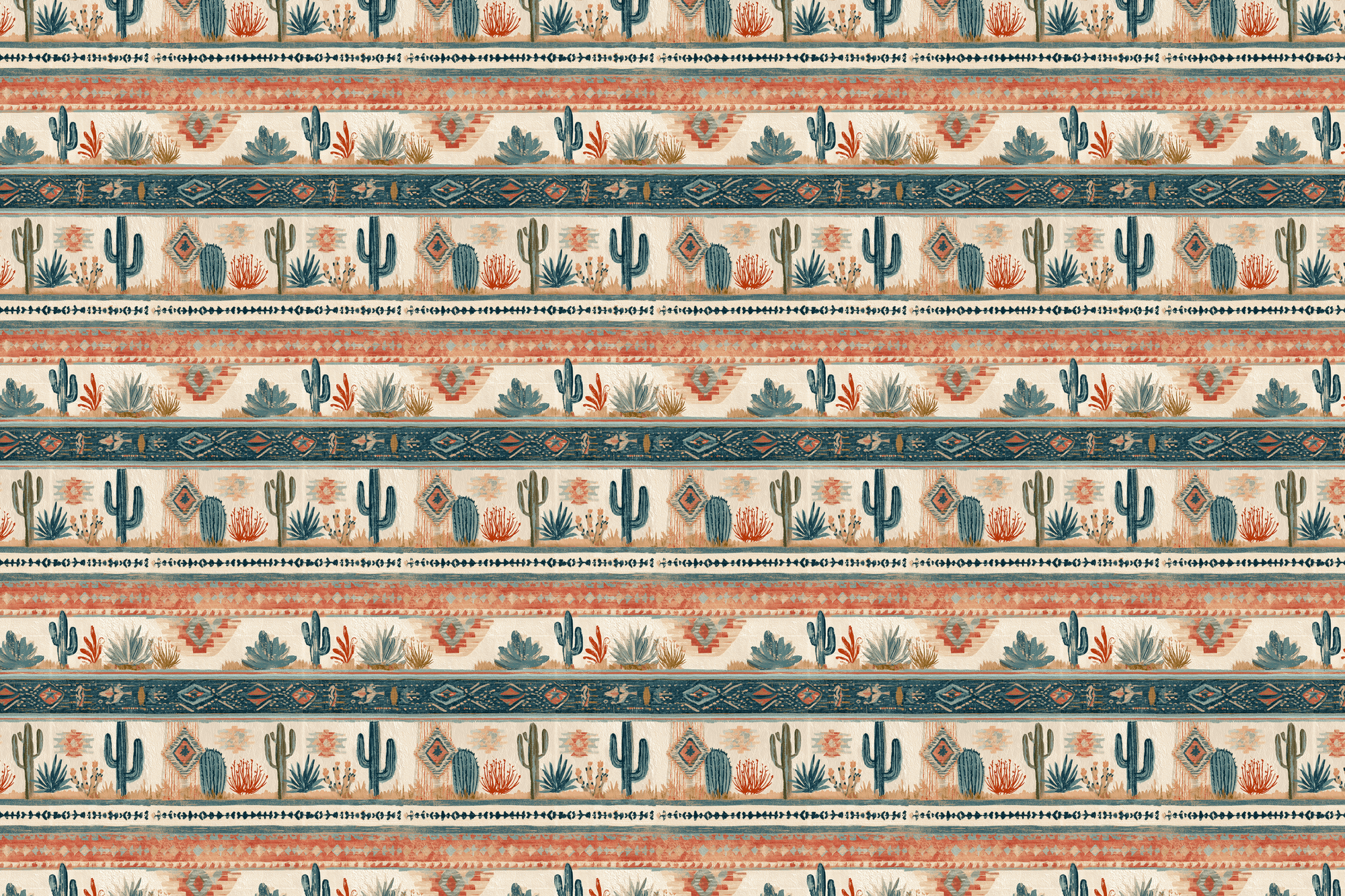 Coyote Séance: Southwestern Cactus Wrapping Paper