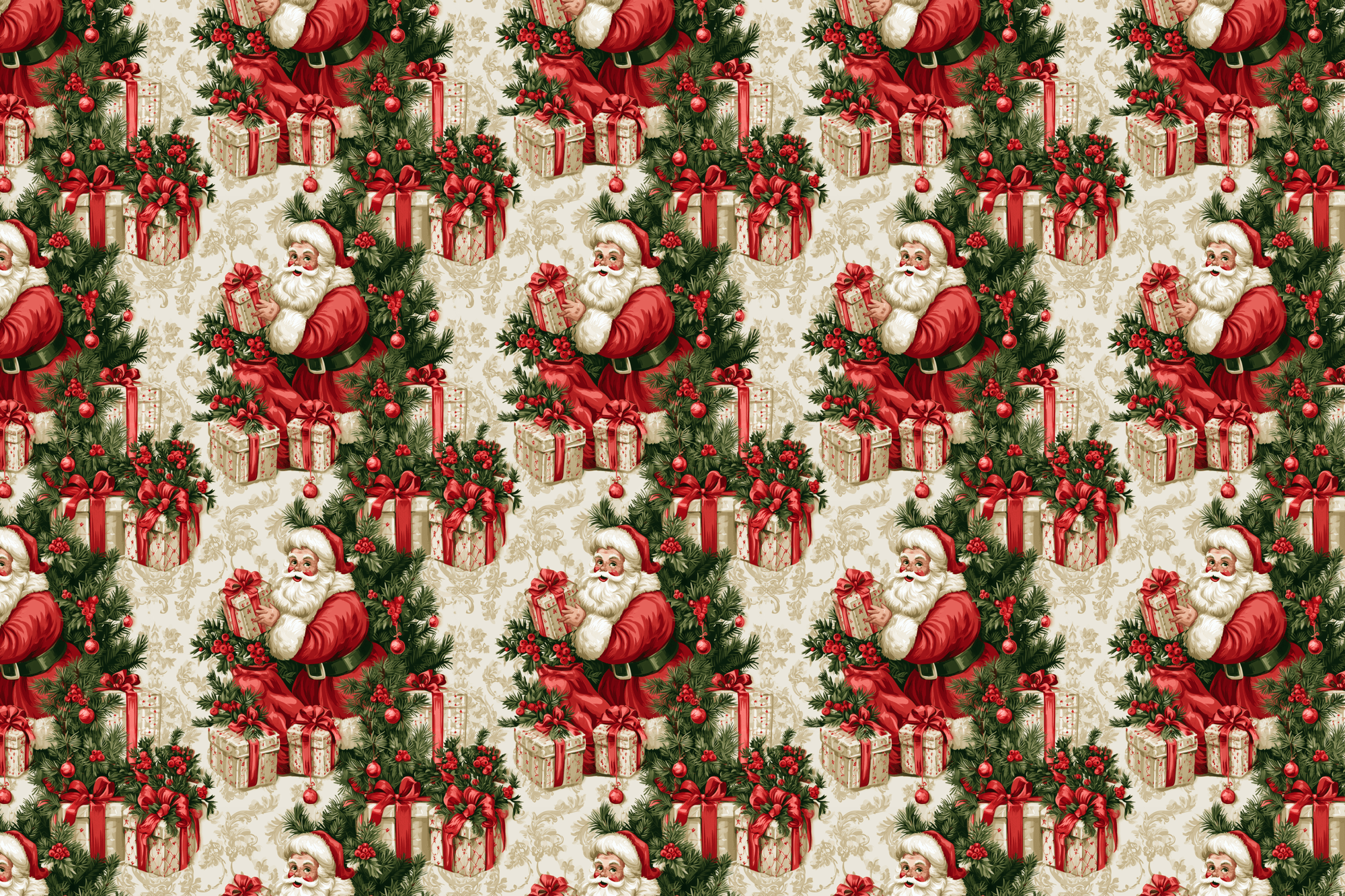 Sentimental Stalker: Vintage Santa Christmas Wrapping Paper