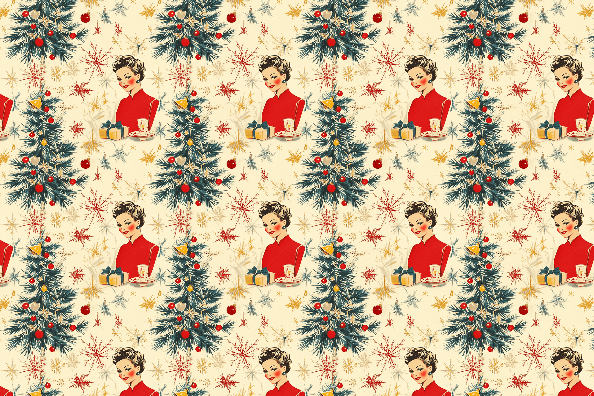 Retro Rendezvous: Vintage Christmas Wrapping Paper