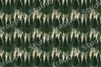 Vintage watercolor forest pattern with dark green pine trees on a cream background.