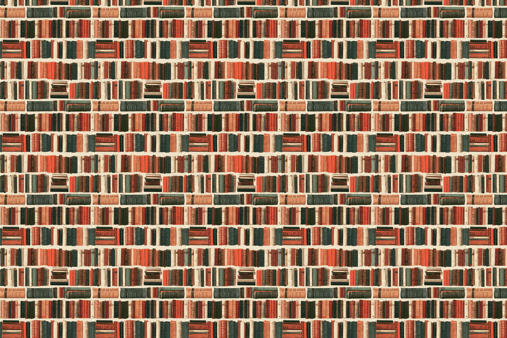 Pure Knowledge: Vintage Bookshelf Gift Wrap