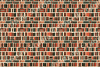 Vintage library bookshelf pattern featuring rows of antique books in warm red, green, and brown tones.