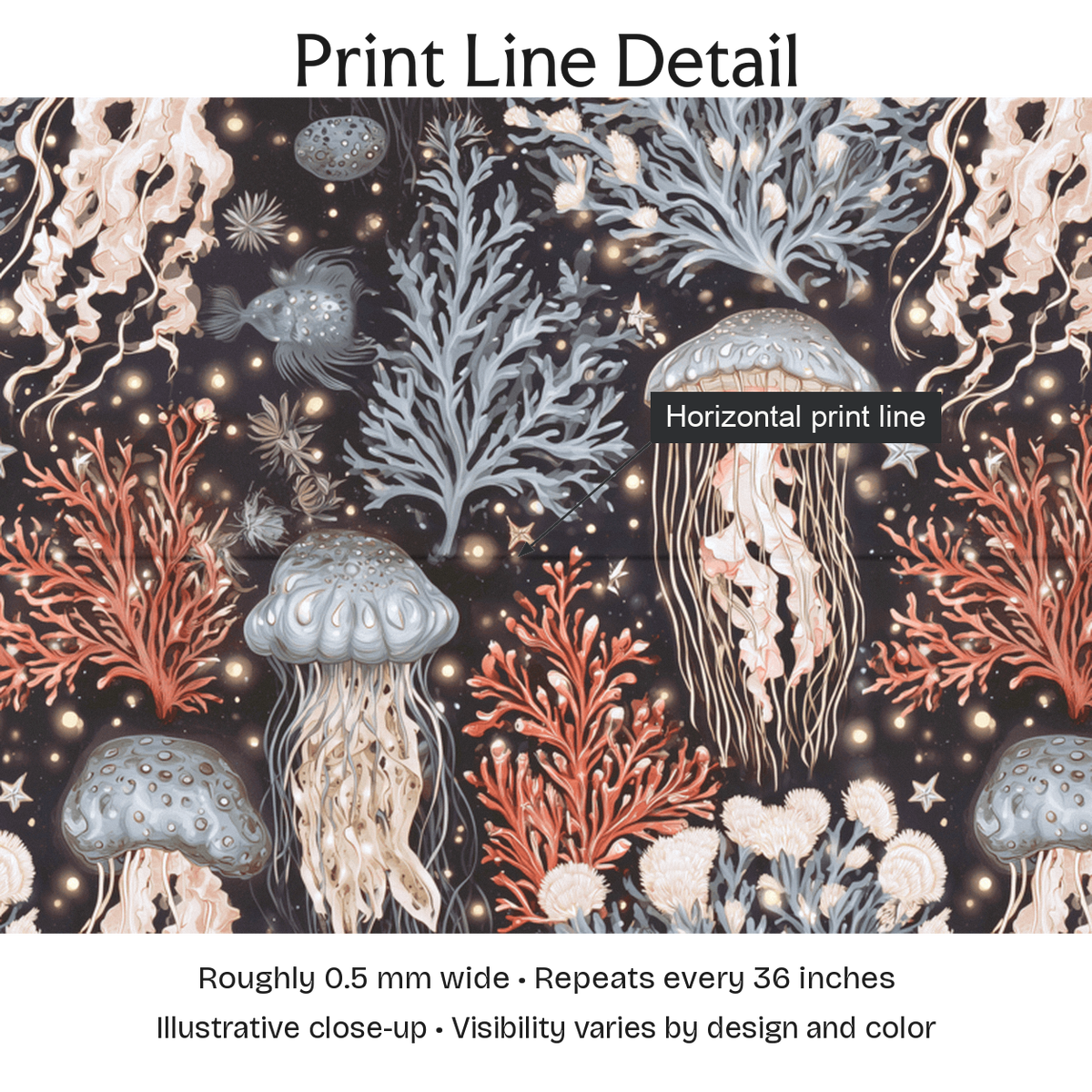 989242 — Print Line Detail. Illustrative close-up; visibility varies by design and color.