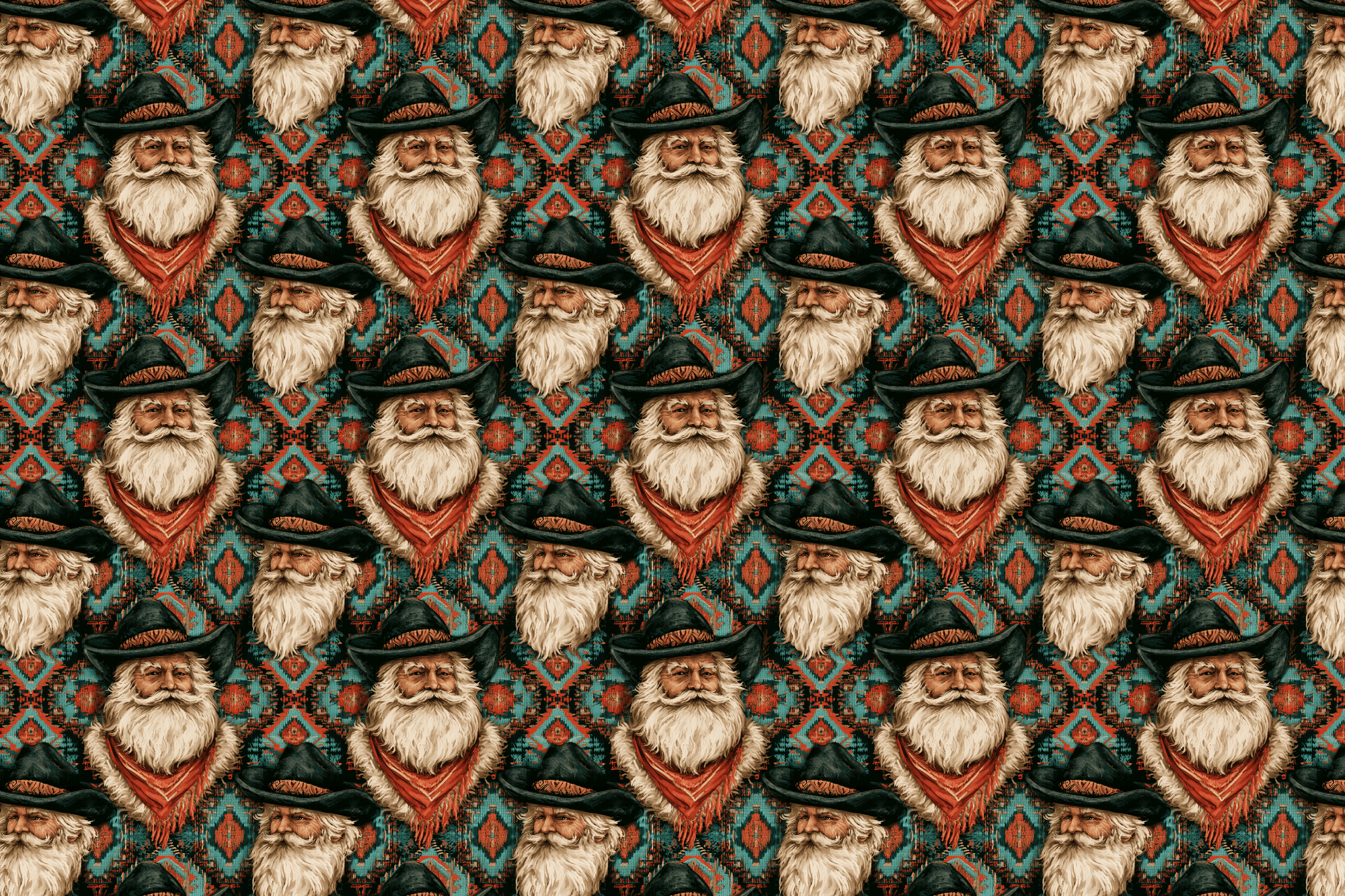 Yeehaw Christmas: Cowboy Santa Wrapping Paper
