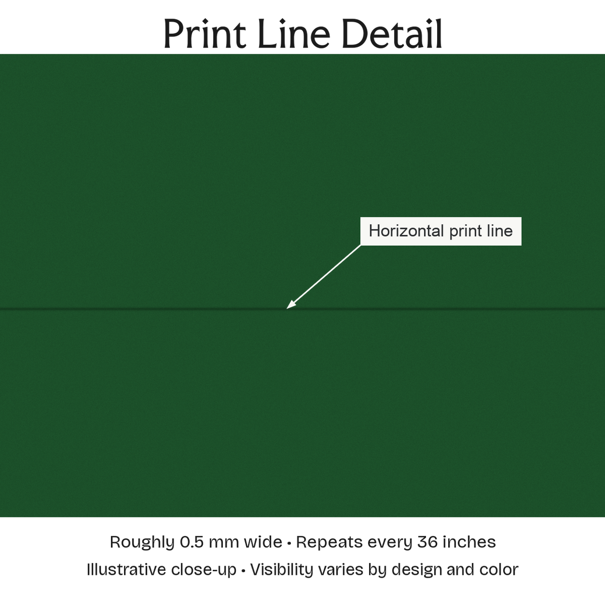 999233 — Print Line Detail. Illustrative close-up; visibility varies by design and color.