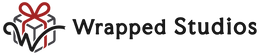 Logo of Wrapped Studios with a gift box and bow design.