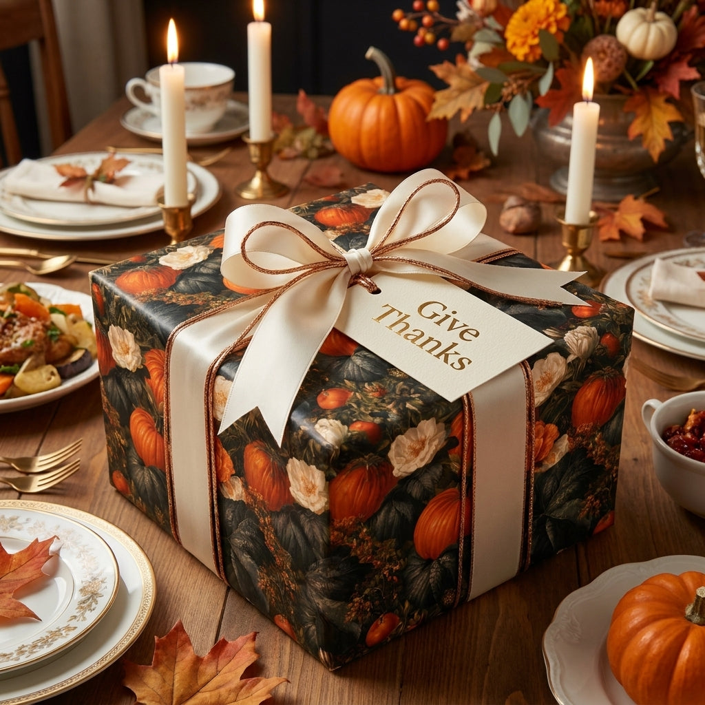 Bountiful Botanicals: Antique Pumpkin Wrapping Paper