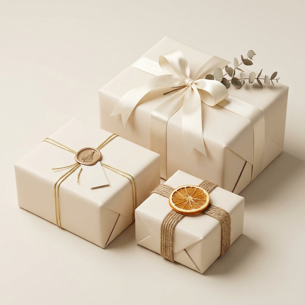 Antique White wrapping paper mockup 1