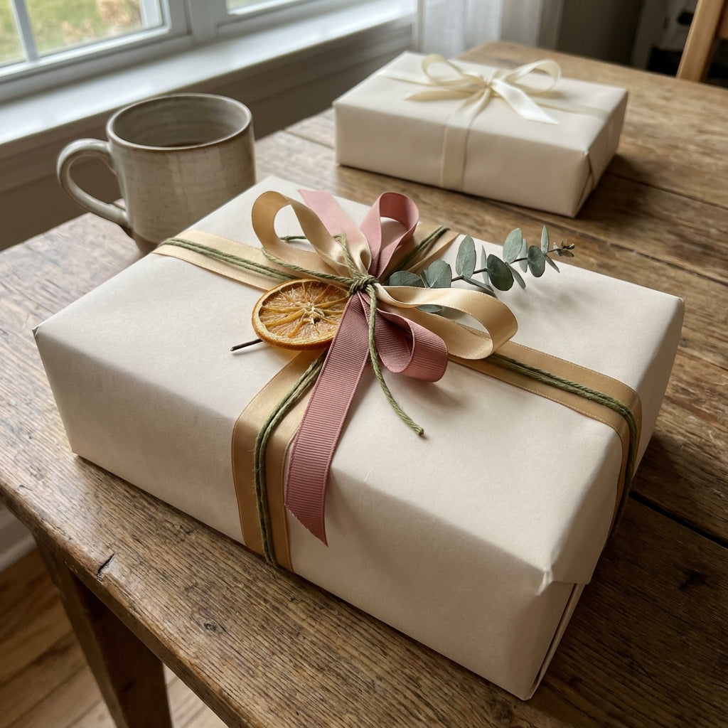 Antique White wrapping paper mockup 6