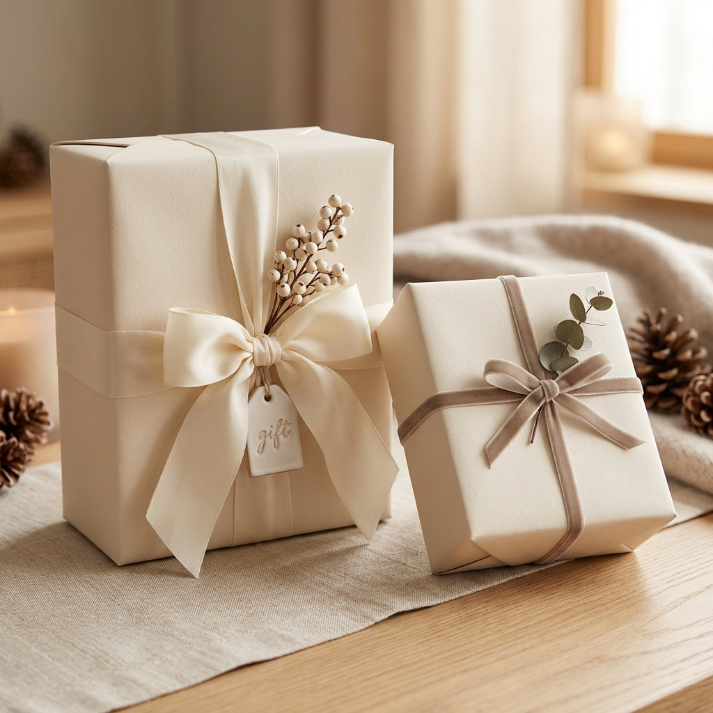 Antique White wrapping paper mockup 11