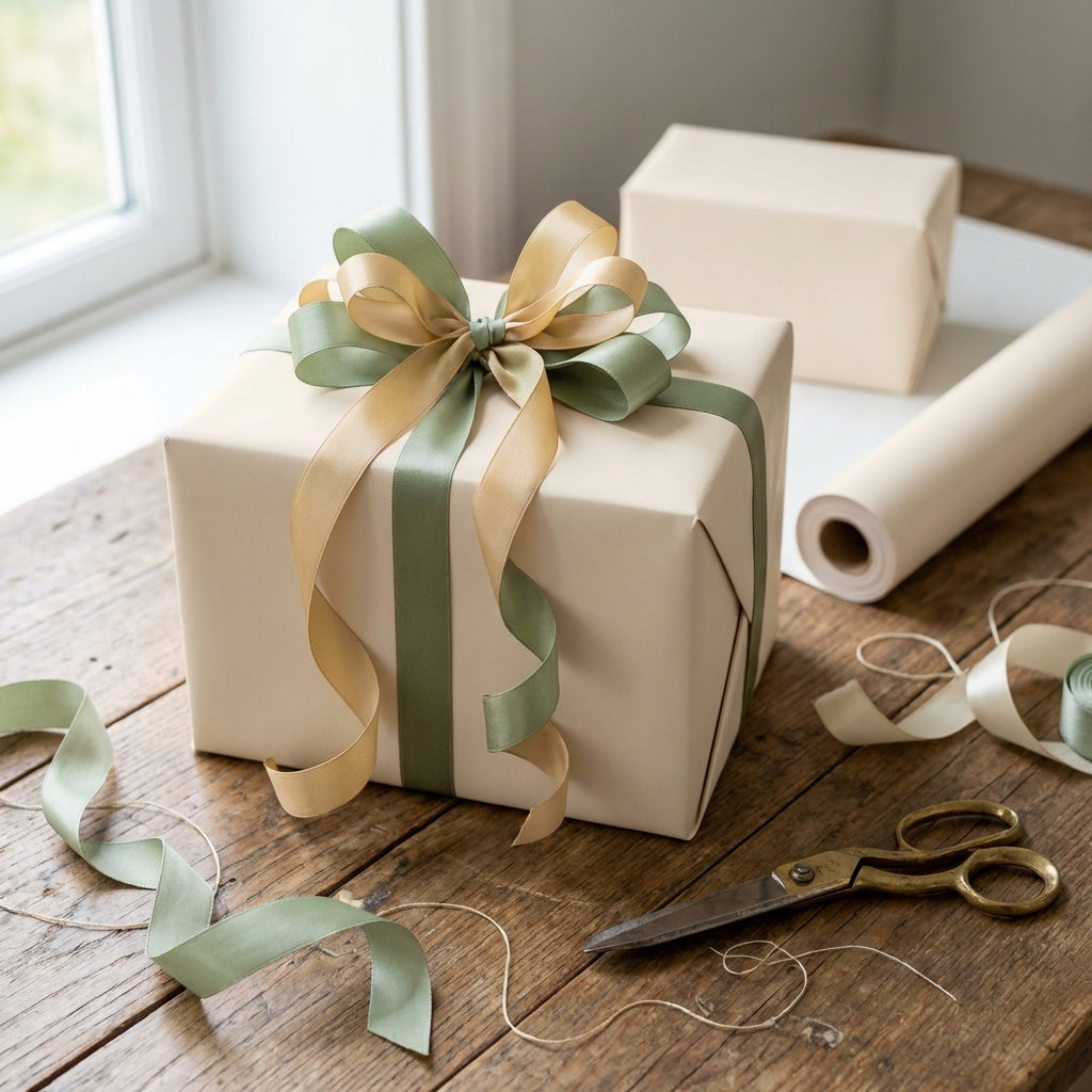 Antique White wrapping paper mockup 12