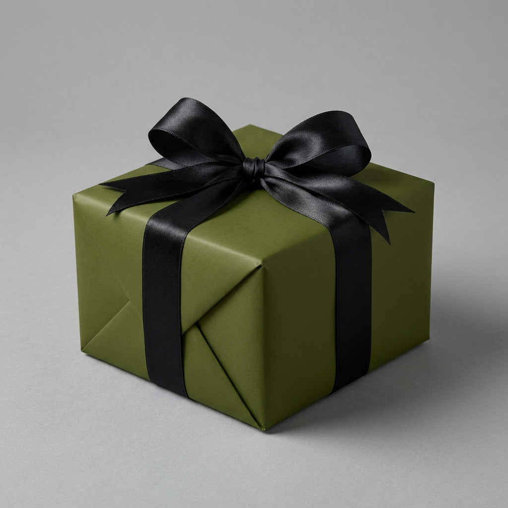 Army Green wrapping paper mockup 2