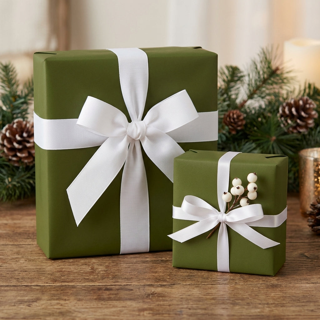 Army Green wrapping paper mockup 3