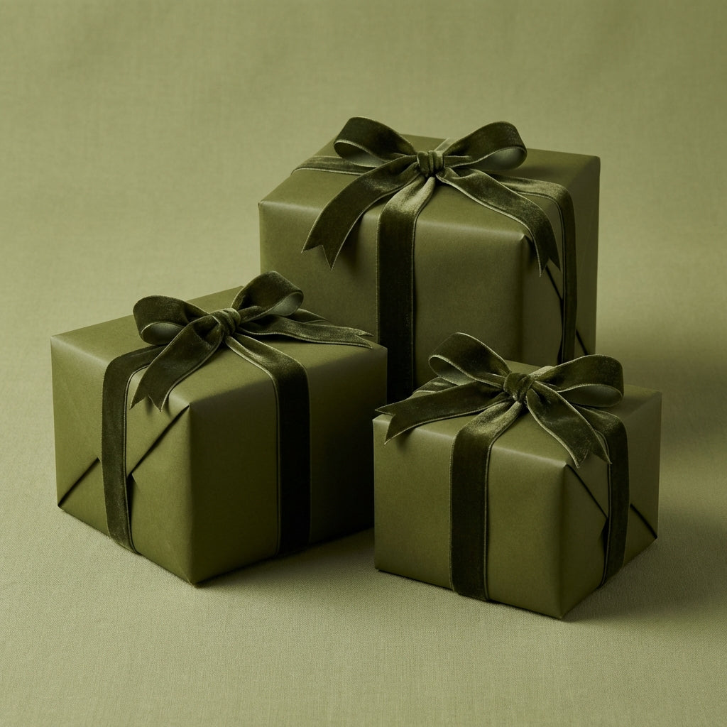 Army Green wrapping paper mockup 4