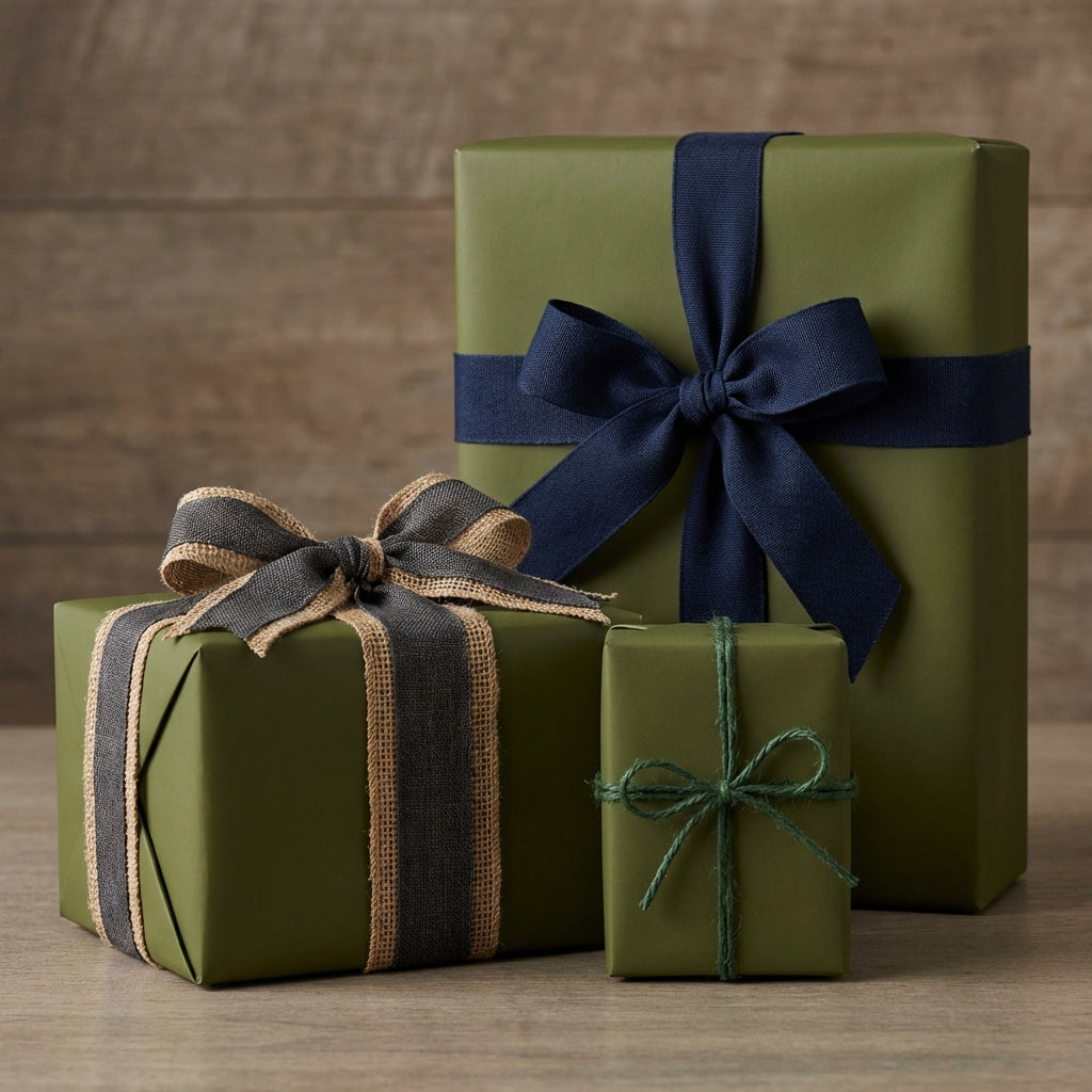 Army Green wrapping paper mockup 7