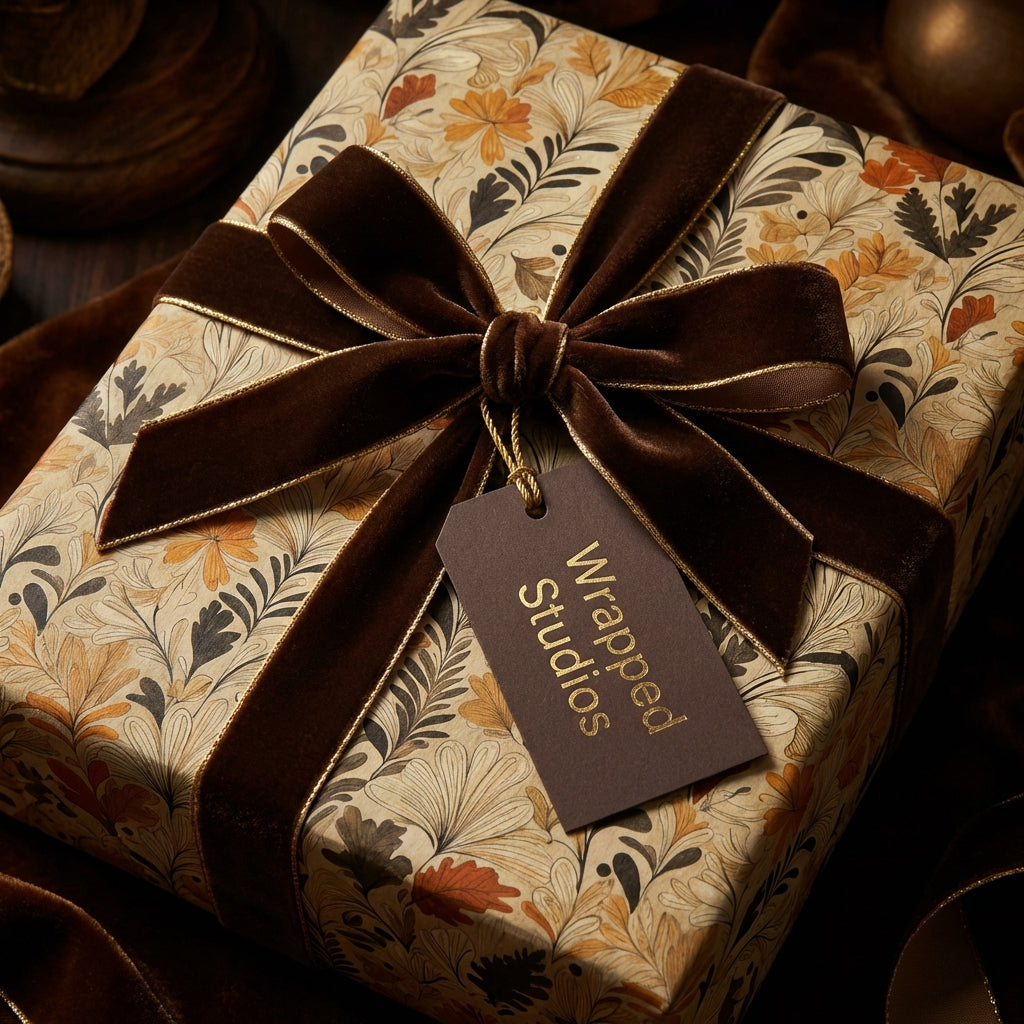 Autumnal Artistry: Floral Fall Wrapping Paper