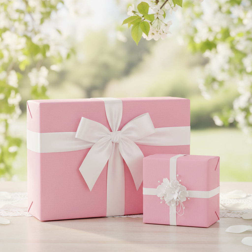 Baby Pink wrapping paper mockup 3