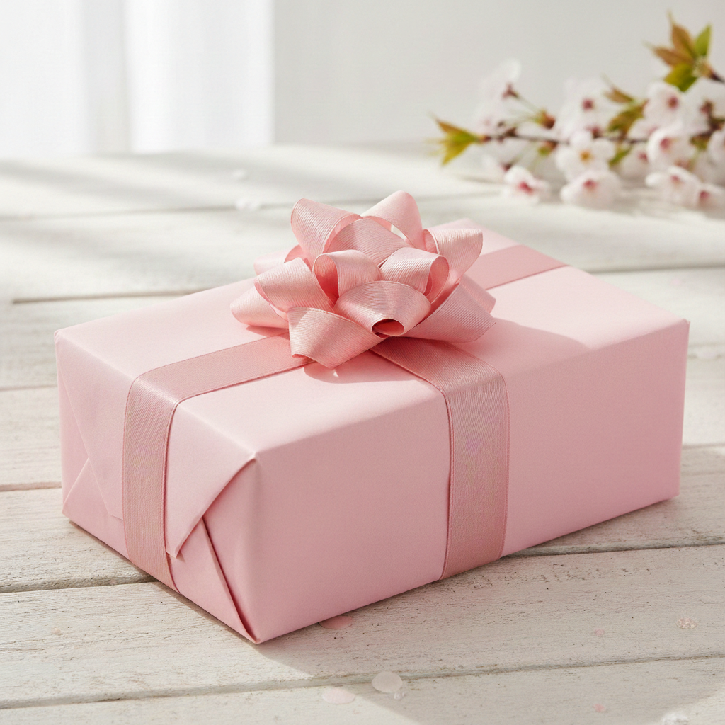Baby Pink wrapping paper mockup 5