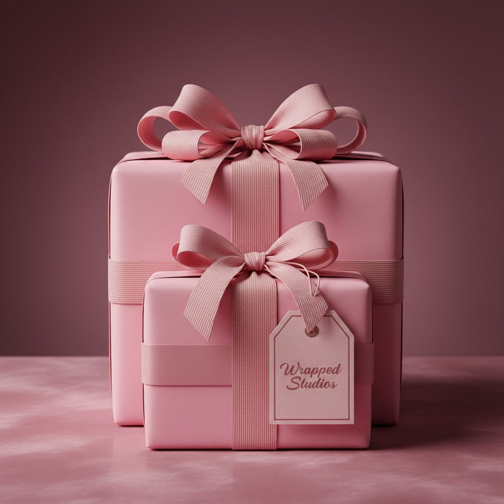 Baby Pink wrapping paper mockup 9