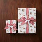Baseball wrapping paper with red stripe ribbon. Gift for baseball fan.