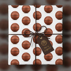 Basketball-themed wrapping paper with a "For a Legend" gift tag.