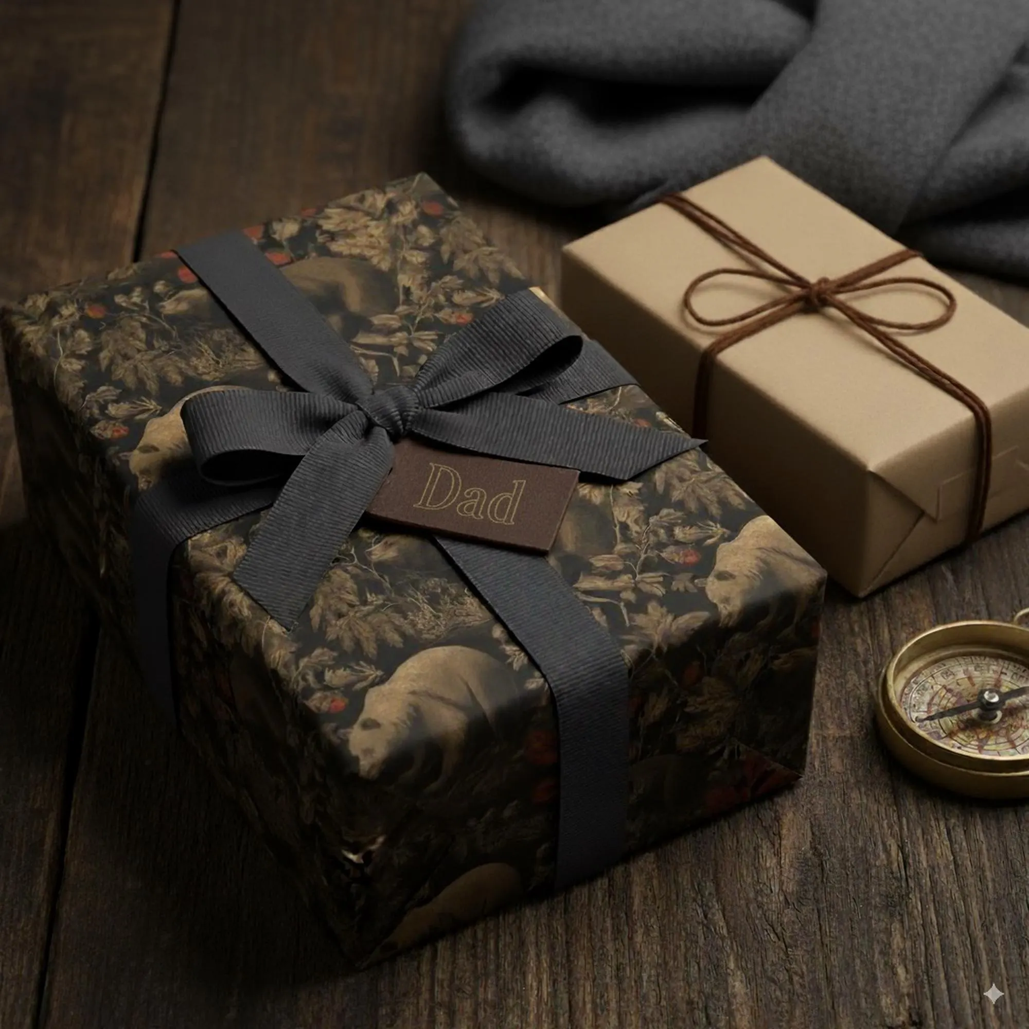 Vintage Forest Animal: Woodland Bear Wrapping Paper
