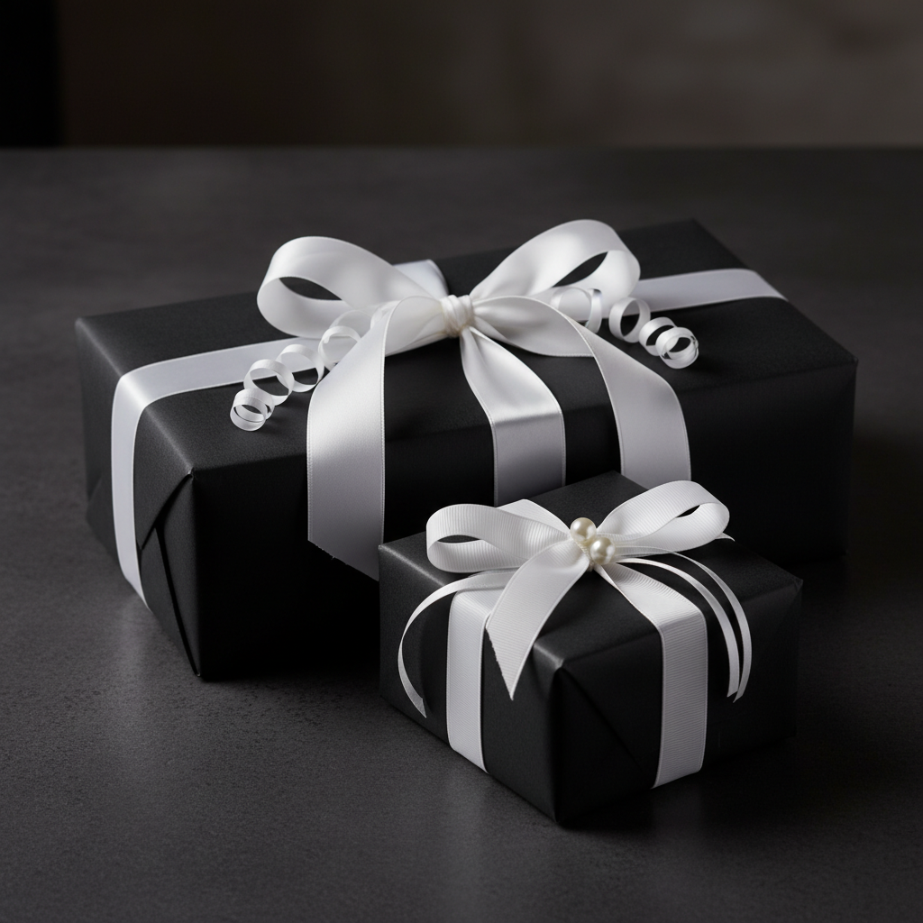 Midnight Black wrapping paper mockup 3