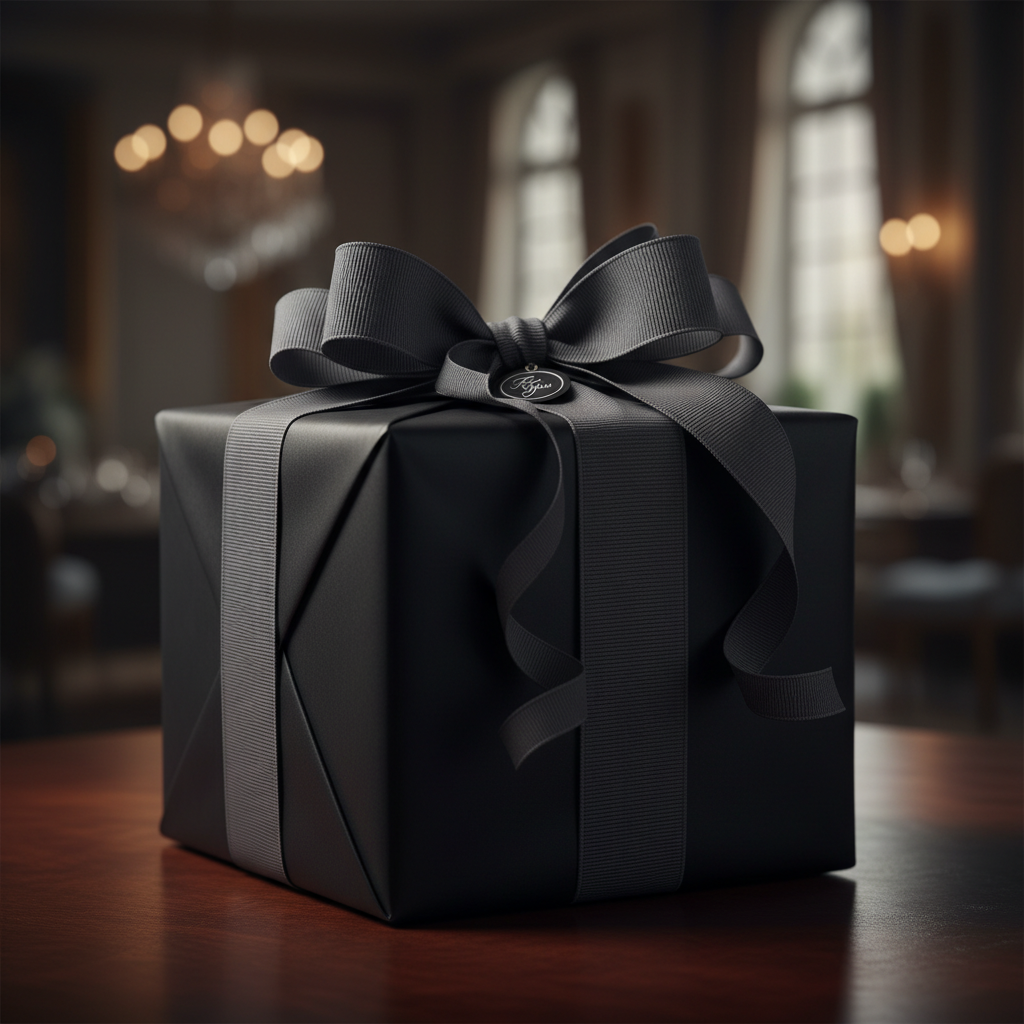 Midnight Black wrapping paper mockup 5
