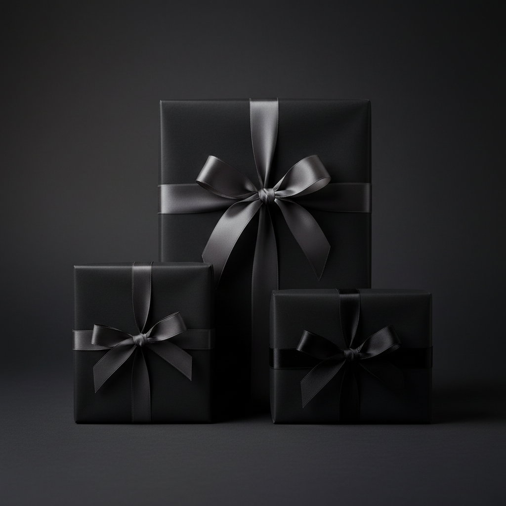 Midnight Black wrapping paper mockup 7