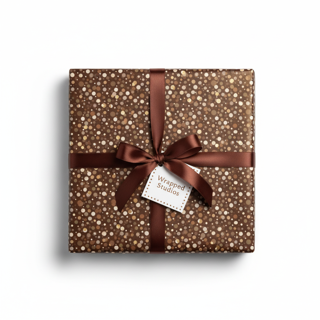 Neutral Dot Delight: Luxury Gift Wrap